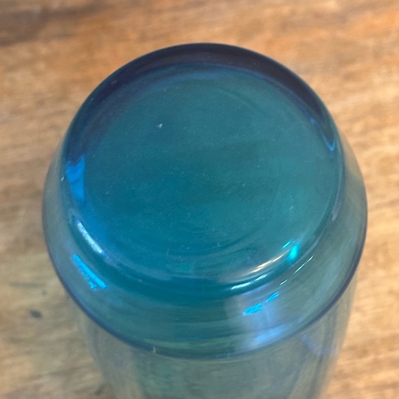 Vintage Anchor Hocking NEWPORT Set of 4 Aqua Turquoise Blue Glasses 5.75” - Picture 7 of 9